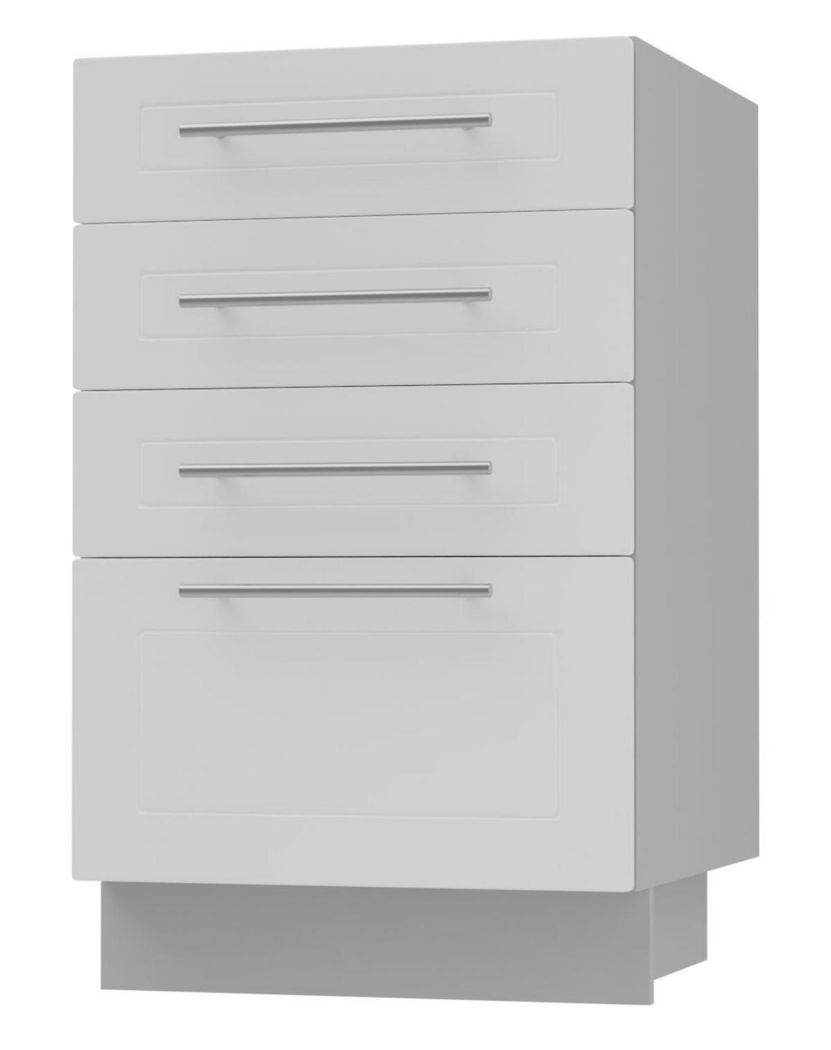 SCHUBLADENUNTERSCHRANK Kvantum D4A/40 Weiß Matt / Grau Matt 40 / 50 / 82cm - Weiß/Grau, Holz/Holzwerkstoff (40/82/50cm) - Feldmann-Wohnen