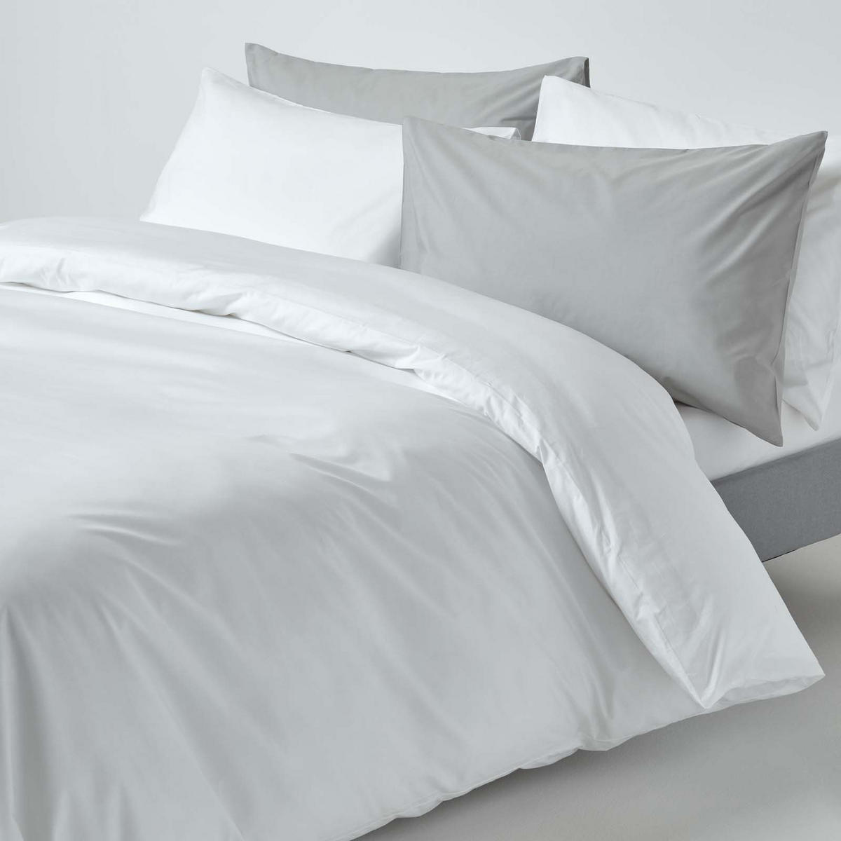 BETTWÄSCHE Perkal Fadendichte 200 - Weiß, Textil (260/220cm) - Homescapes