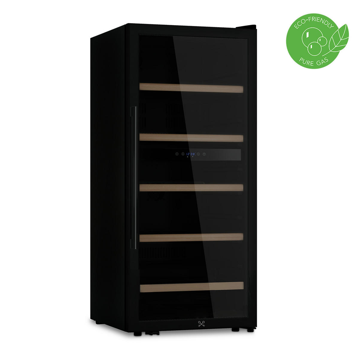 WEINKÜHLSCHRANK CAVCDB91 Schwarz, 91 Flachen, Kapazität 204L, 2 Temperaturzonen, Elegantes Design aus Edelstahl, Anti-UV, LED - Schwarz, Metall (54/124/55cm) - Les Petits Champs