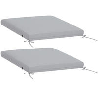 SITZKISSEN 2er-Set DE-16735 50x50 cm, 7 cm dick, UV30+ Grau - Hellgrau, Textil (50/50/7cm) - ComfortXL