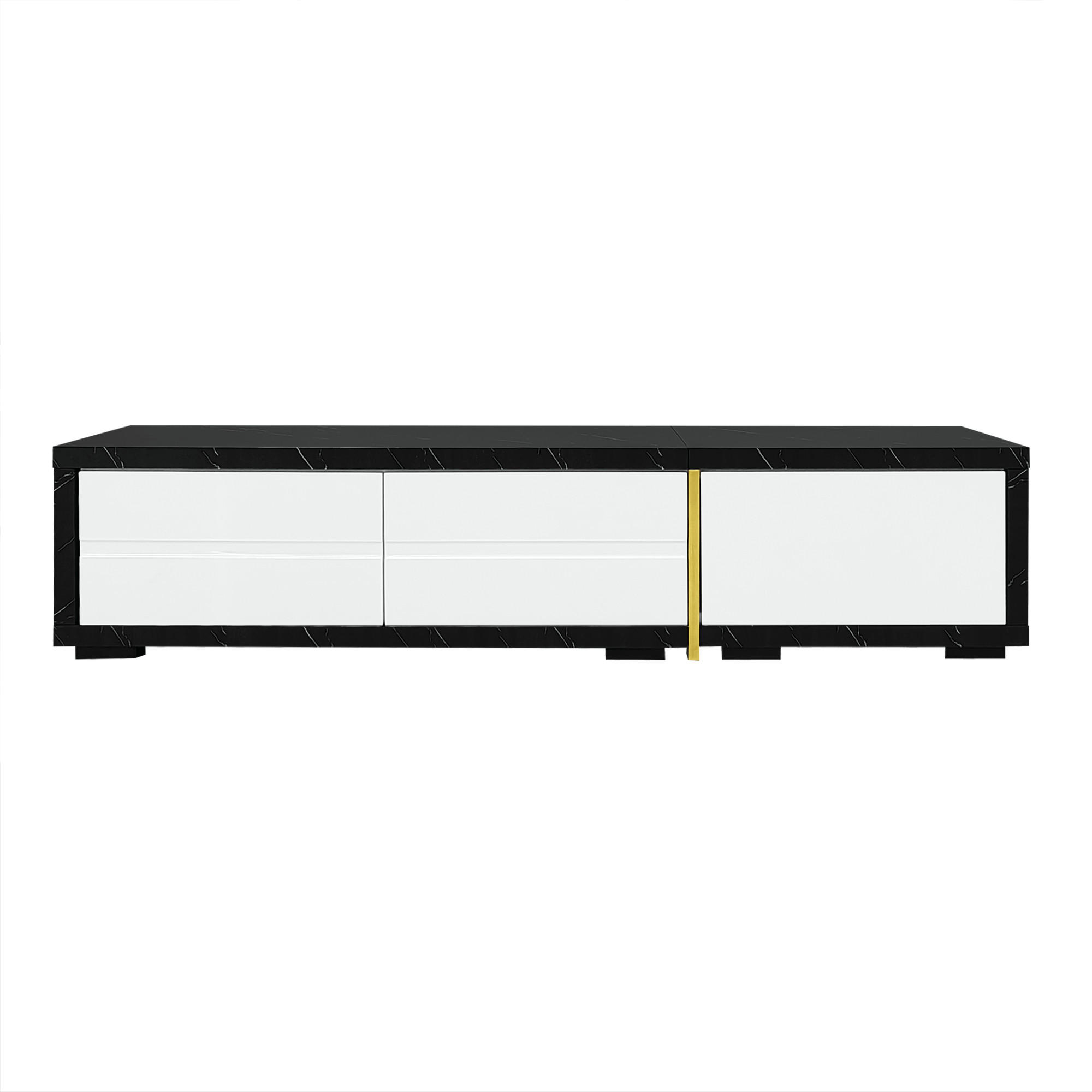 Raumix Tv-Schrank Schwarz, Weiß 40x30x140 cm