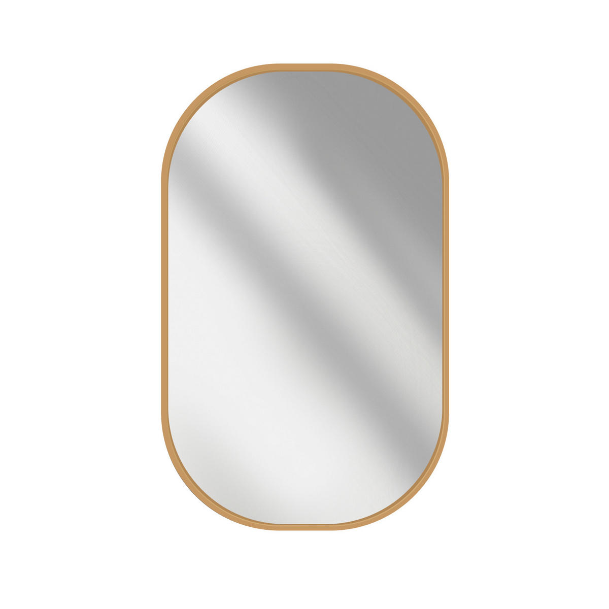 WANDSPIEGEL Glasspiegel Oval Gold 100/60/2 cm - Goldfarben, Glas (60/100/2cm) - EMKE