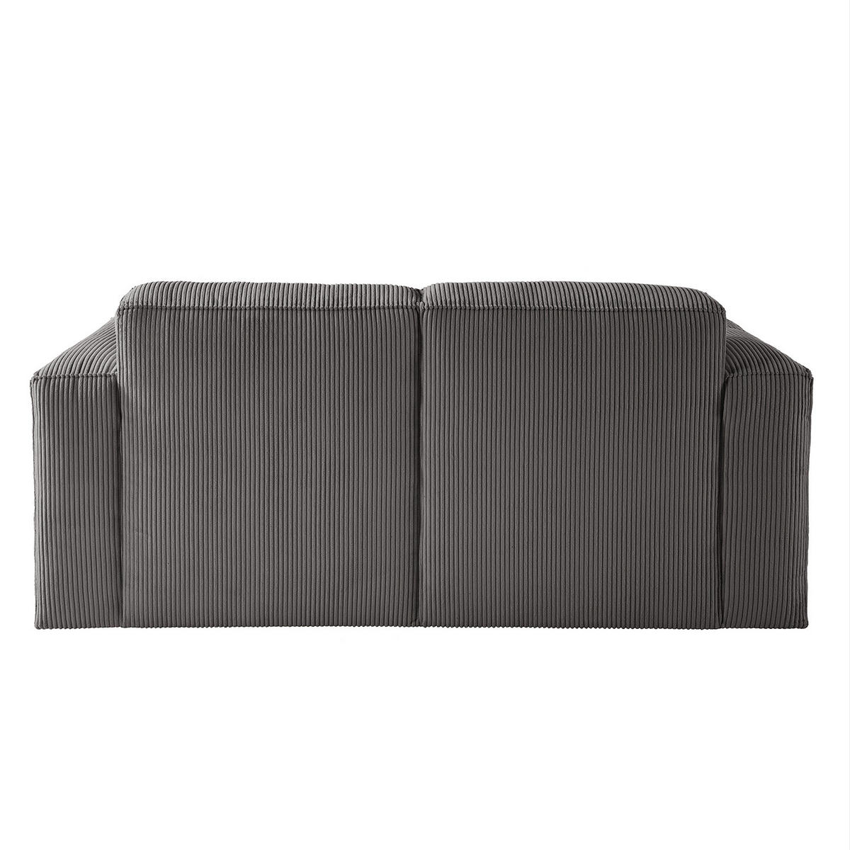 2-SITZER SOFA - Schwarz/Grau, Textil (190/75/96cm) - home24