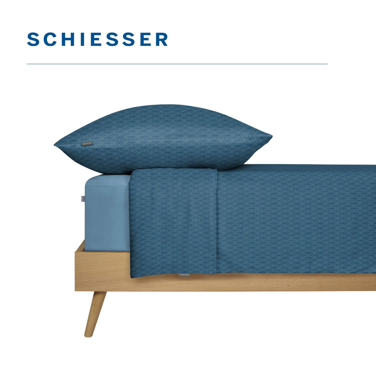 BETTWÄSCHESET Dotted Diamond - Renforcé - 2-teilig - 135x200 cm - Petrol - Petrol, Textil (135/200cm) - SCHIESSER