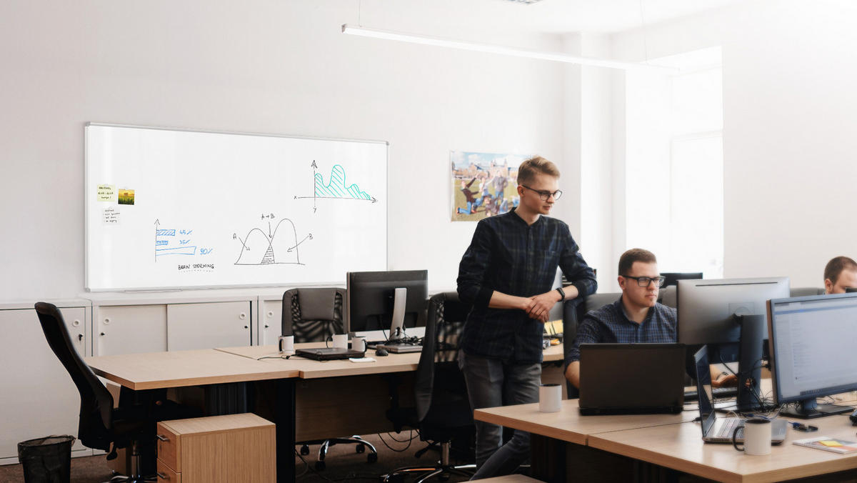 MAGNETISCHES Whiteboard - PREMIUM EXPO Alurahmen 180x90cm - Weiß, Metall (180/90/1.6cm) - ALLboards