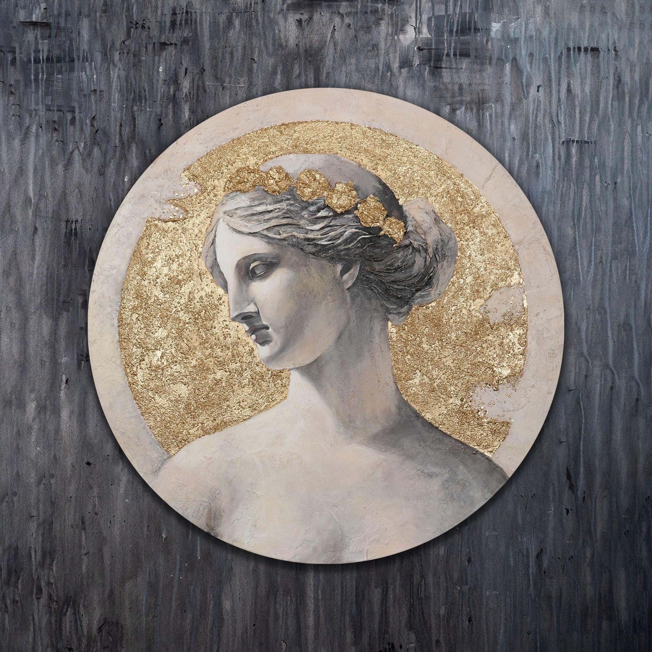 GEMÄLDE Muse des Lichts auf Keilrahmen 70 cm - Multicolor, Holz (70/70cm) - YS-art gallery