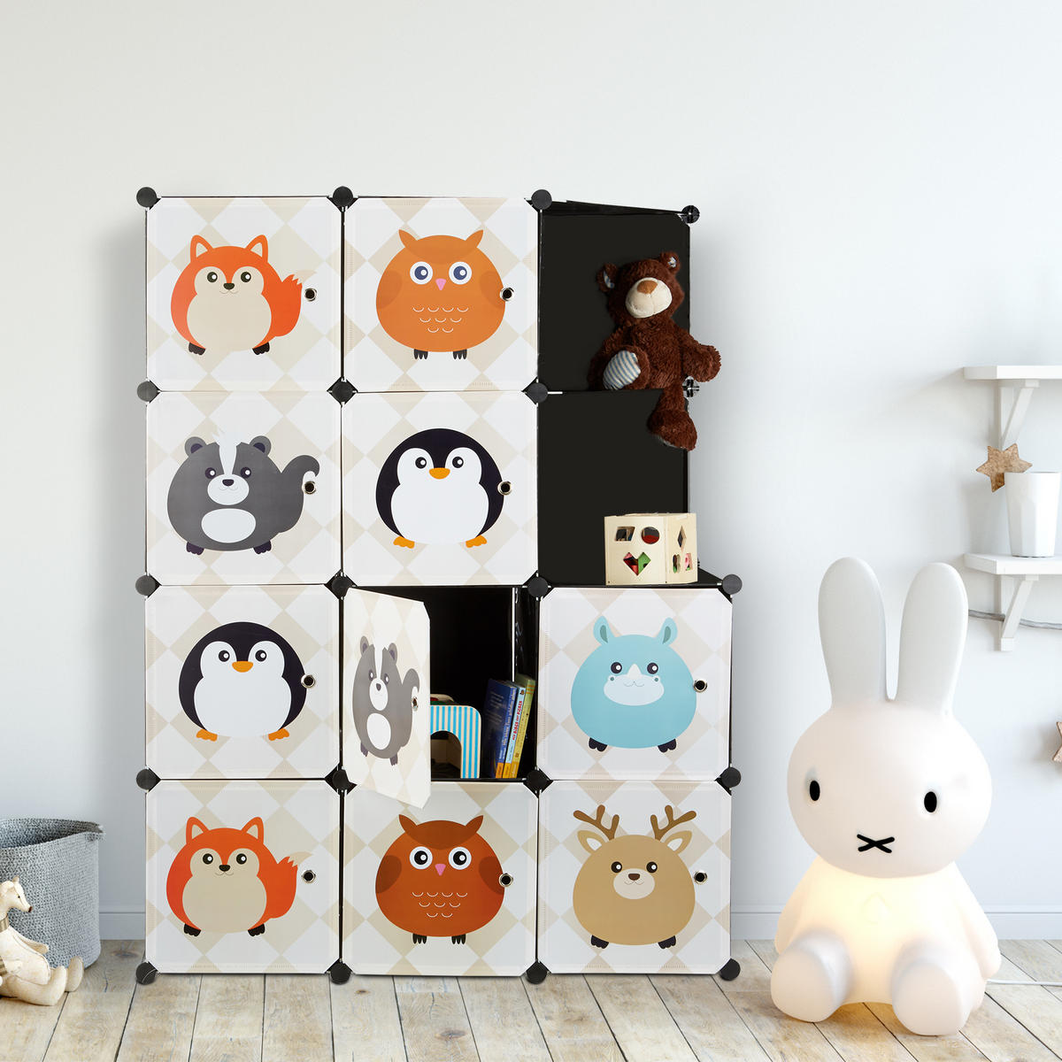 STECKREGAL Kinderzimmer - Multicolor, Kunststoff/Metall (110.5/145/46.5cm) - Relaxdays