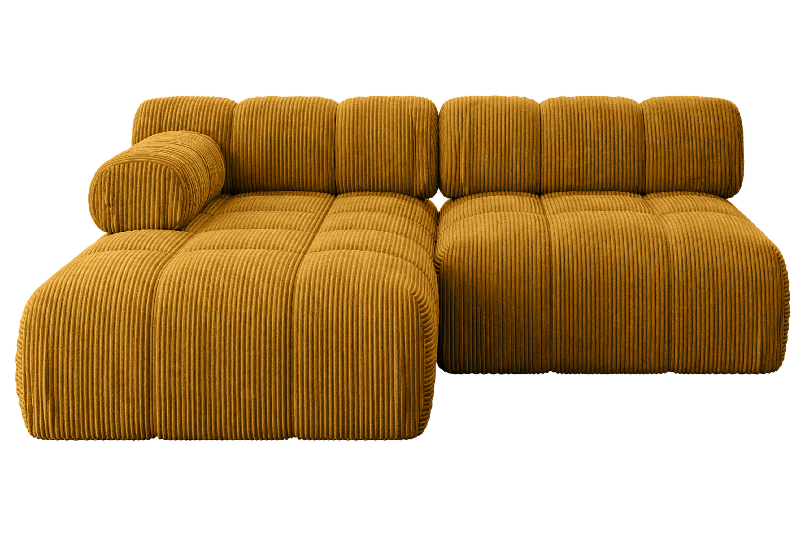 ECKSOFA modulares Sofa Razon-L1 - 190x160x70 cm Senfgelb Cord - Currygelb, Holzwerkstoff/Textil (190/160cm) - ALTDECOR