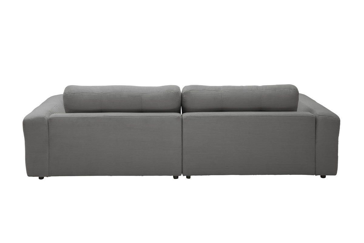 ECKSOFA XL MIKA Grau Cord - Schwarz/Grau, Kunststoff/Textil (296/167cm) - KAWOLA