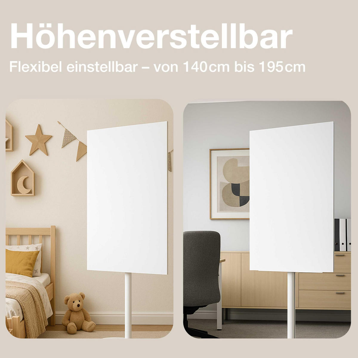 WHITEBOARD Glas 60x90 cm Stehend - Weiß, Glas (90/60/1cm) - K-Möbel