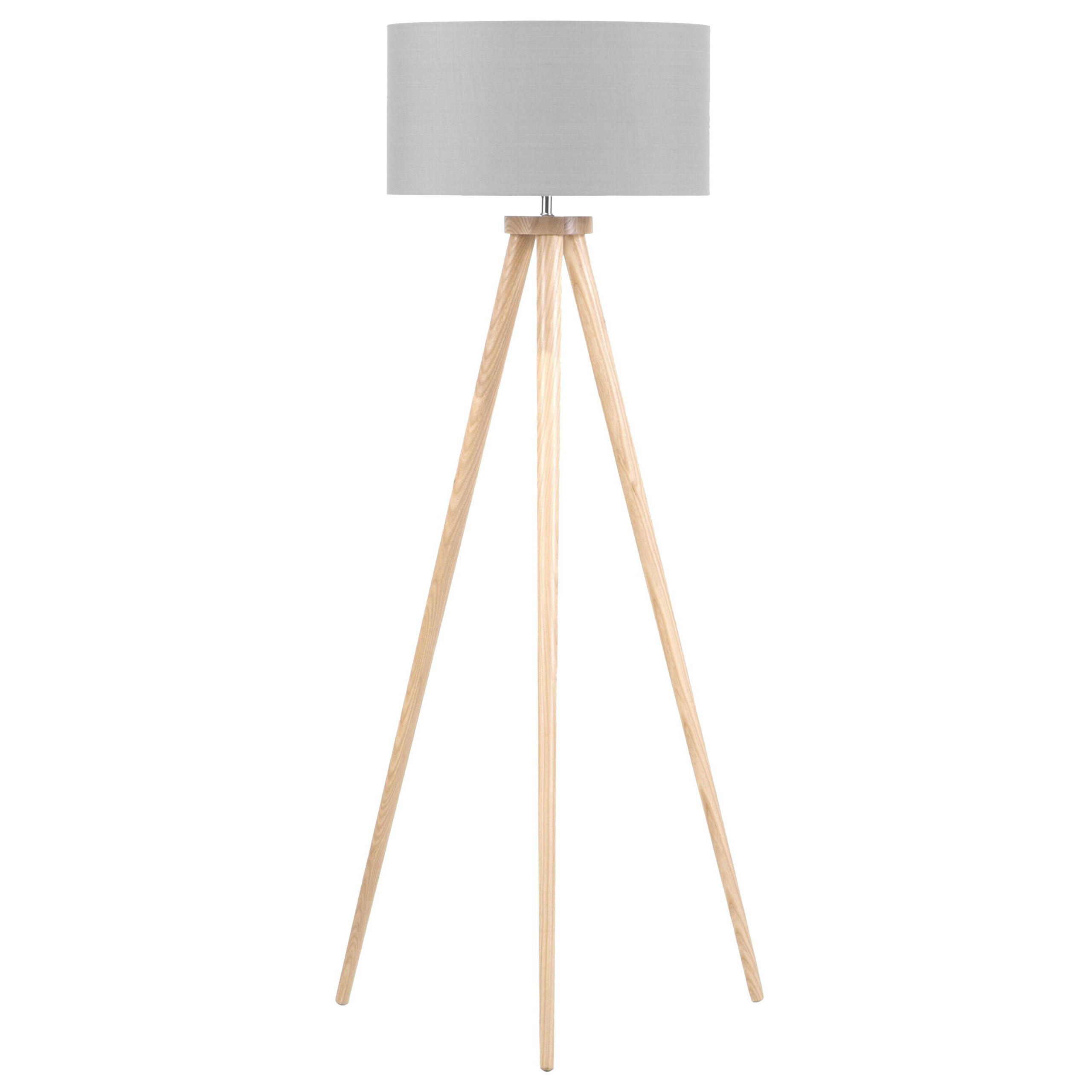 STEHLAMPE Nitra 45/45/142 cm - Grau, Holz (45/45/142cm) - Beliani