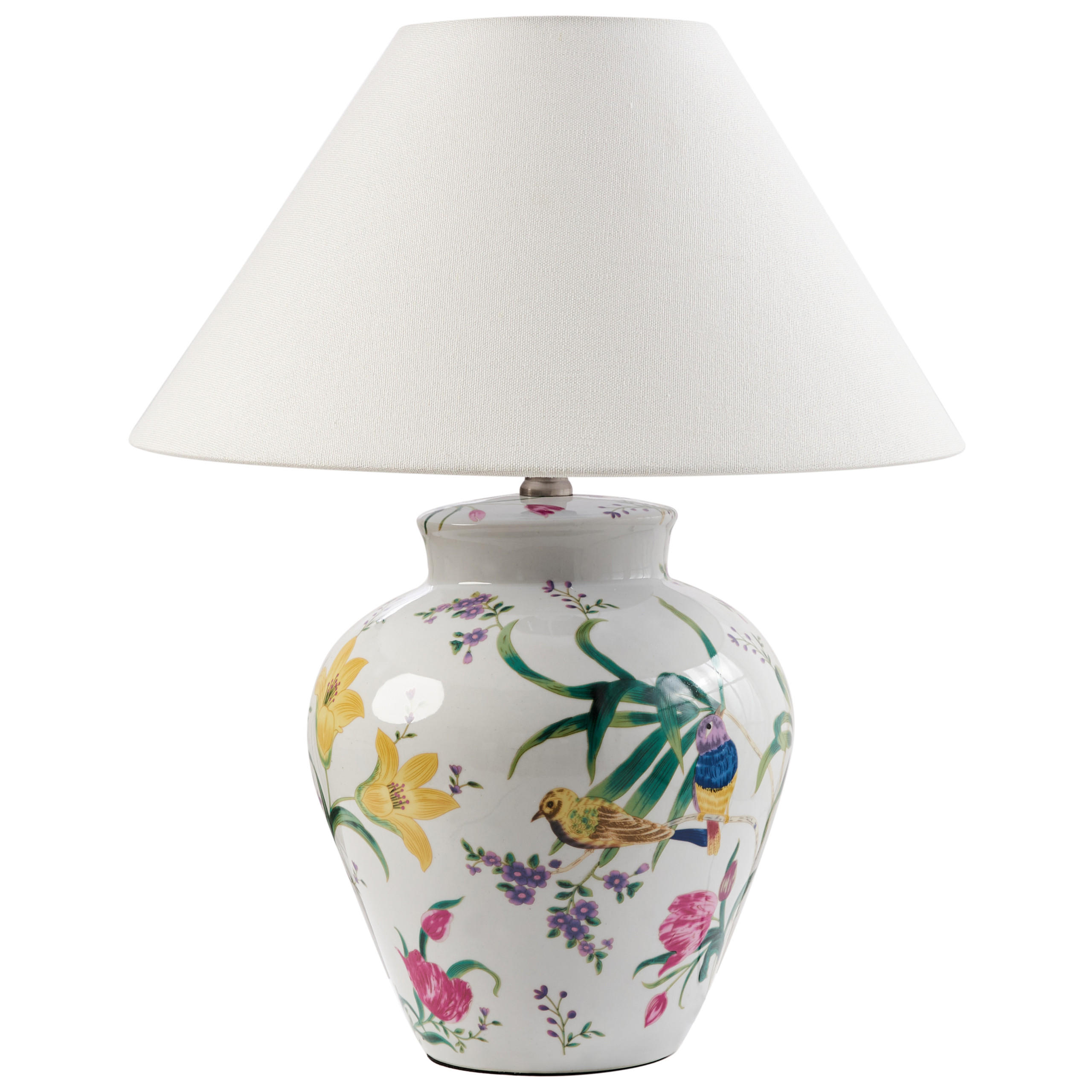 TISCHLAMPE Weiß Diogo - Blau/Pink, Keramik (40/40/52cm) - Beliani