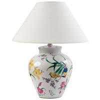 TISCHLAMPE Weiß Diogo - Blau/Pink, Keramik (40/40/52cm) - Beliani