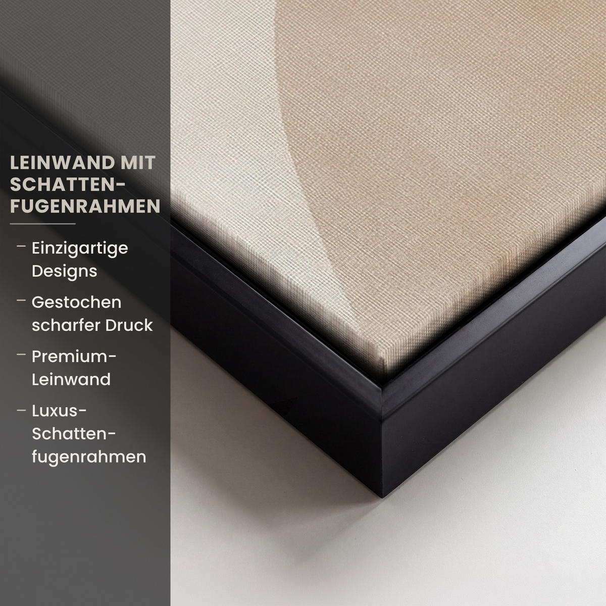 LEINWAND Bilder mit Rahmen - Braun - Japandi - Abstrakt - 50x70 - Sandfarben, Textil (50/70cm) - MuchoWow