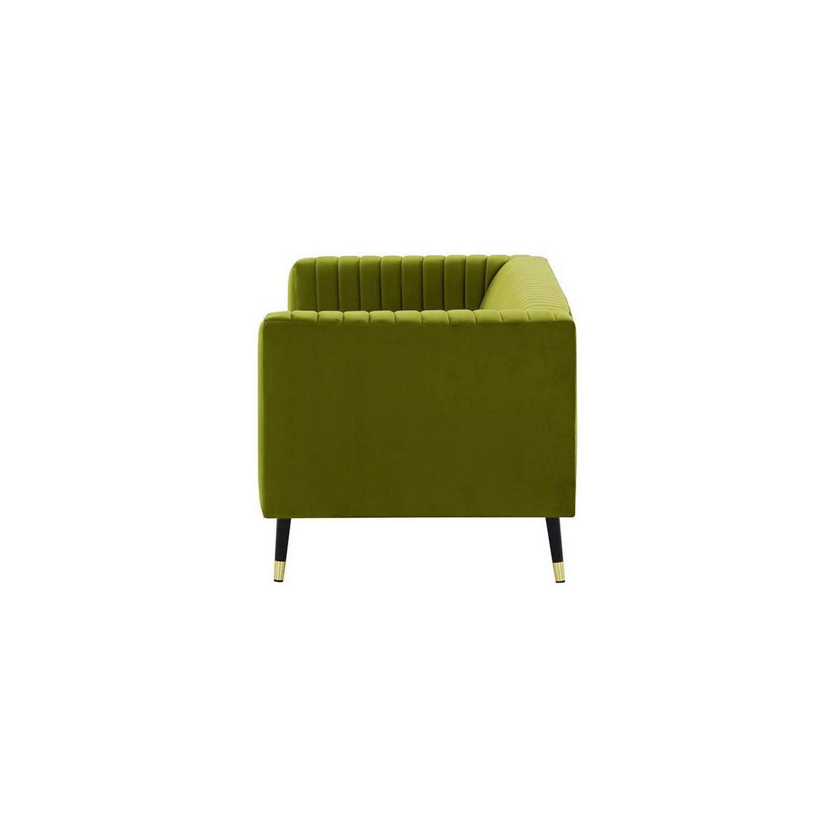 DREISITZER SOFA Slender-Velluto 9 - Olivgrün, Holz/Textil (201/71/83cm) - SLF24