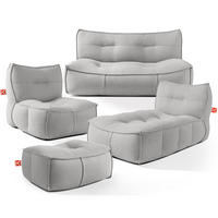 GARTENLOUNGE-SET LOVIA, Möbel-Set, Dunkelgrau/Weiß - Dunkelgrau, Textil - KONSIMO®