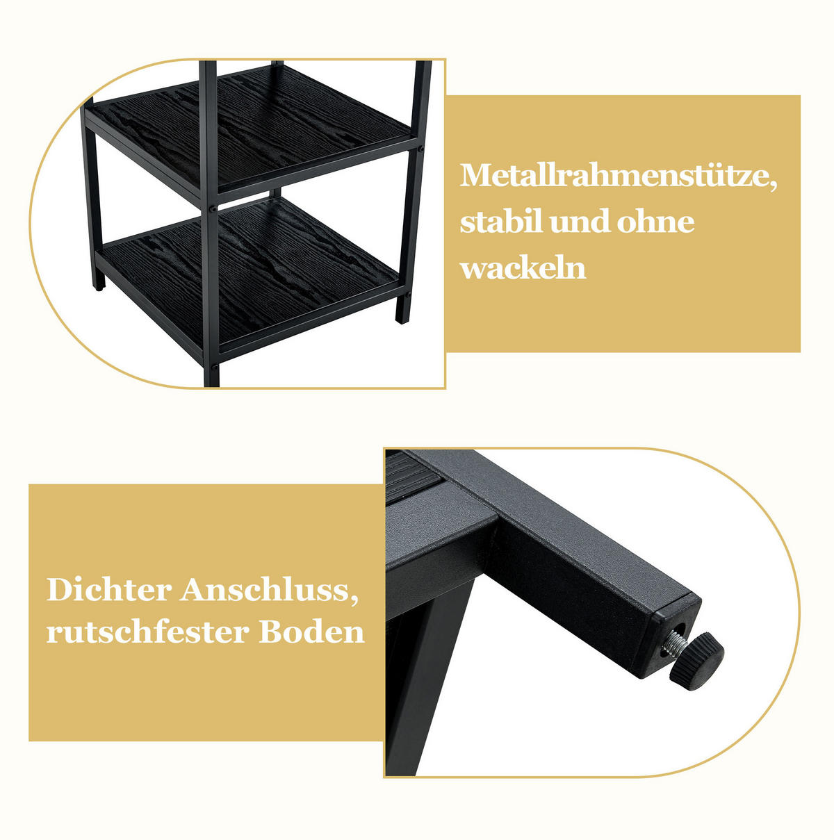 ESSTISCH-SET 4er-Set rund 107 cm Schwarz MDF Metall - Schwarz, Metall (107/75/107cm) - Meubliv