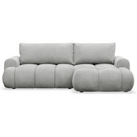 ECKSOFA Ombo Mini, Hellgrau Bouclé, rechtsseitig - Hellgrau/Schwarz, Kunststoff/Textil (256/155cm) - Selsey