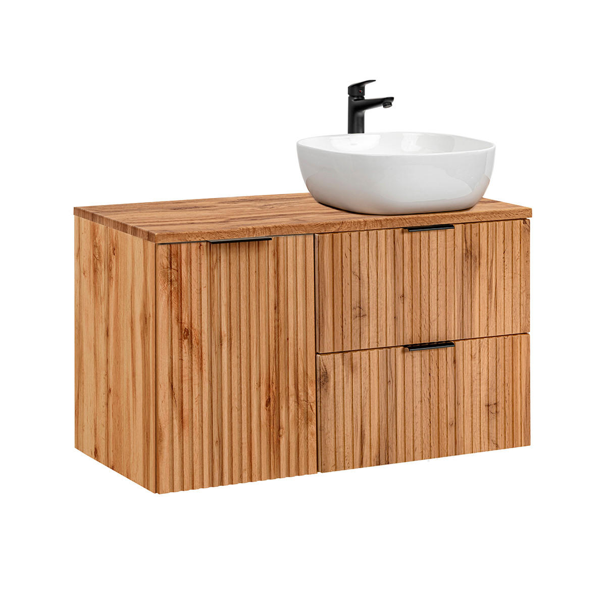 BADMÖBEL 100.8cm Adriel 2er-Set Holz - Braun, Holzwerkstoff (100.8/59/46cm) - Petits-meubles