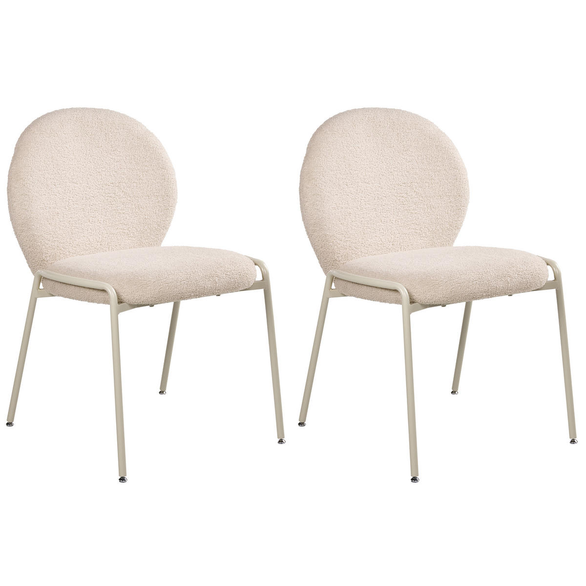 ŽIDLE sada 2 ks Bouclé Světle béžová Ellie - béžová, textil (56/83/65cm) - Beliani