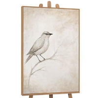 GEMÄLDE Singende Pause Schattenfugenrahmen Eichefarben 120x80 cm - Eichefarben, Holz (120/80cm) - YS-art gallery