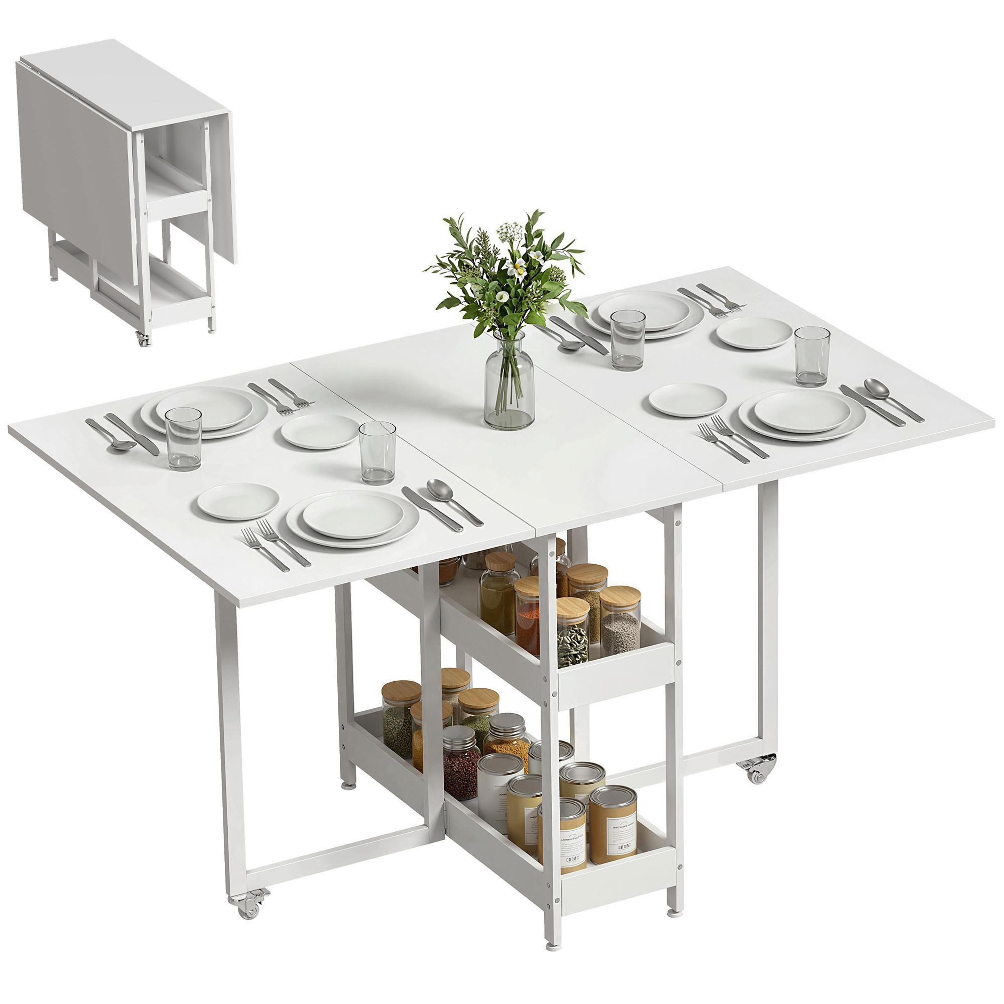 ESSTISCH Weiß 1 Stück - Weiß, Metall (133.4/80/75cm) - GiPP