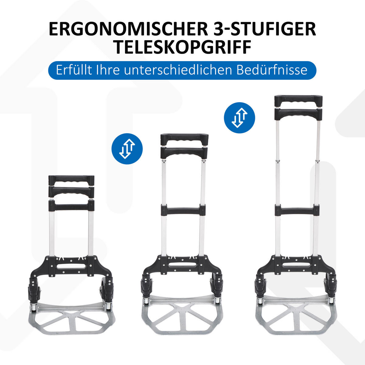 ALU Sackkarre, Transportkarre - Schwarz, Metall (385/100/41cm) - HOMCOM