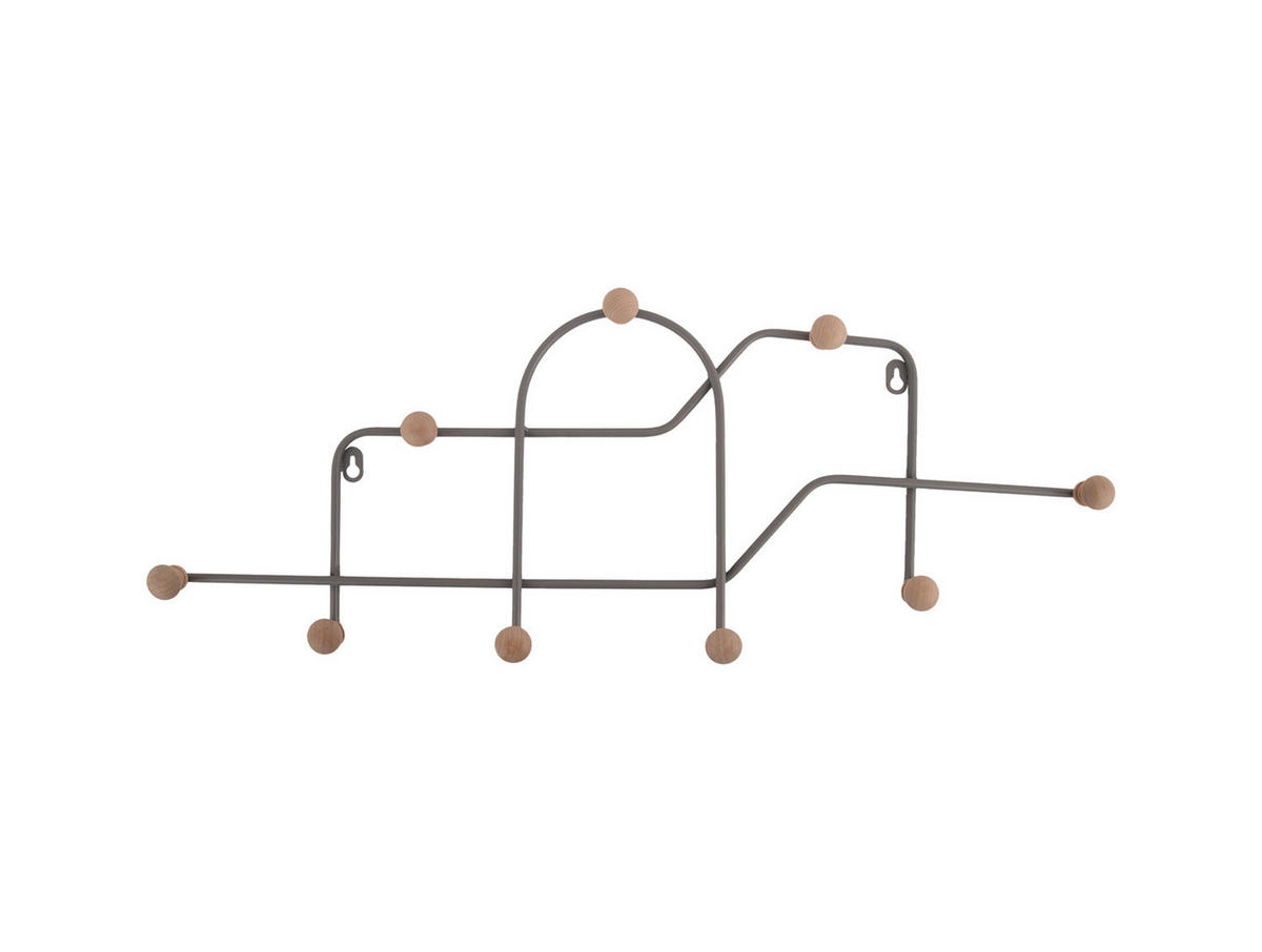 WANDGARDEROBE Maze 71/4/27 cm - Grau, Metall (4/27/71cm) - Present Time
