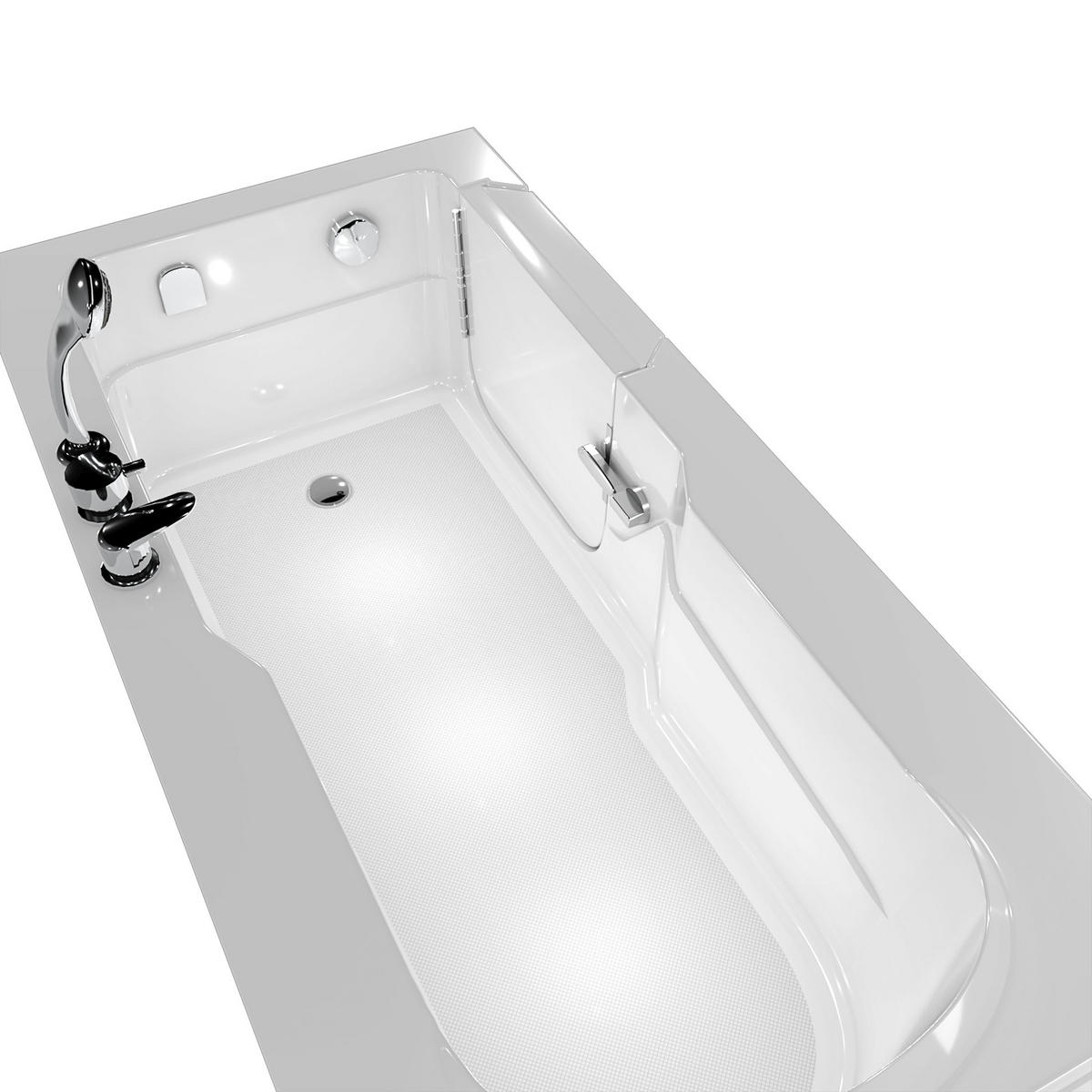 SENIORENWANNE mit Tür S17-EH-L 150x75 - Weiß, Glas/Kunststoff (75/54/150cm) - AcquaVapore by Sandra Jentho