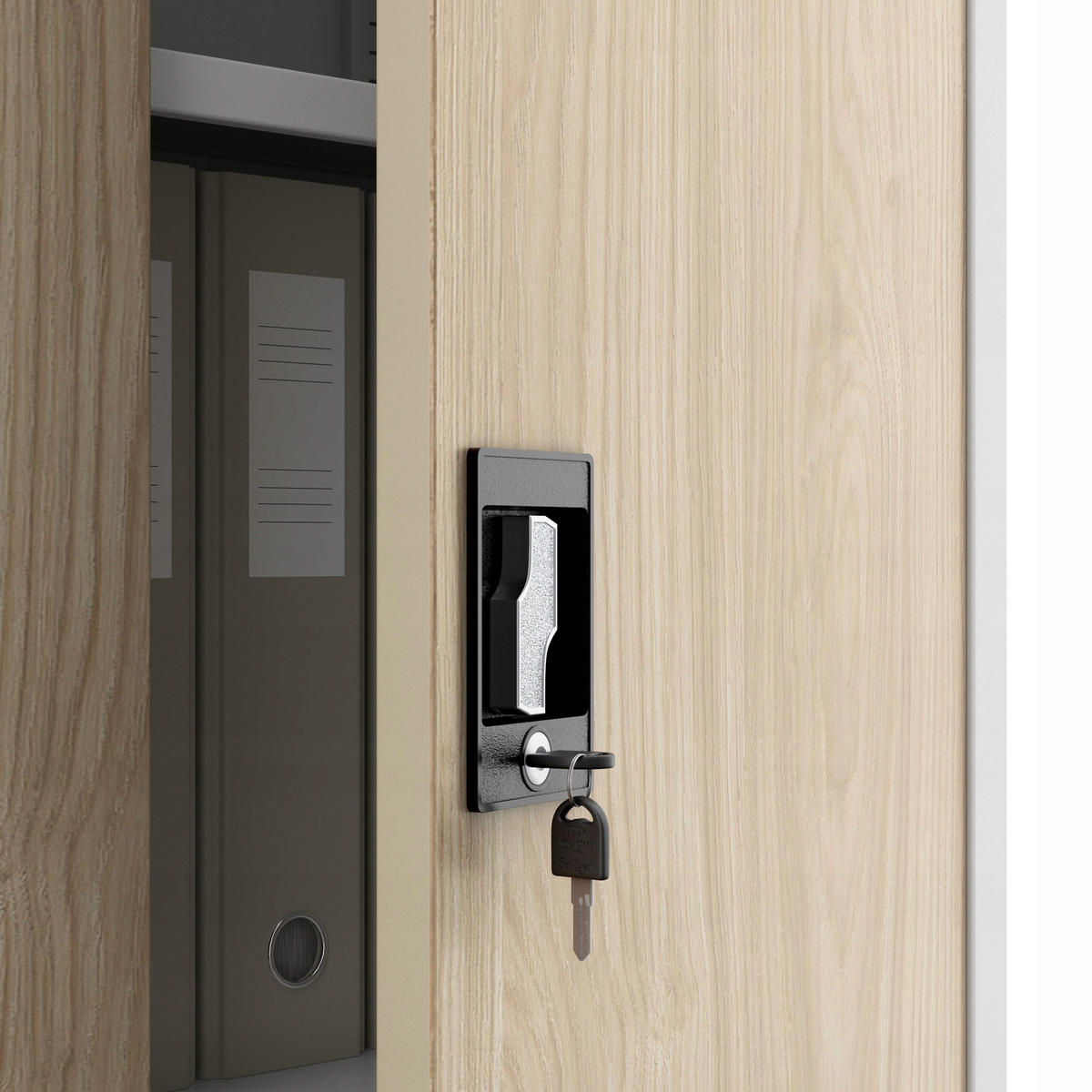 METALLSCHRANK Beata - Beige/Weiß, Metall (90/93/40cm) - Jan Nowak