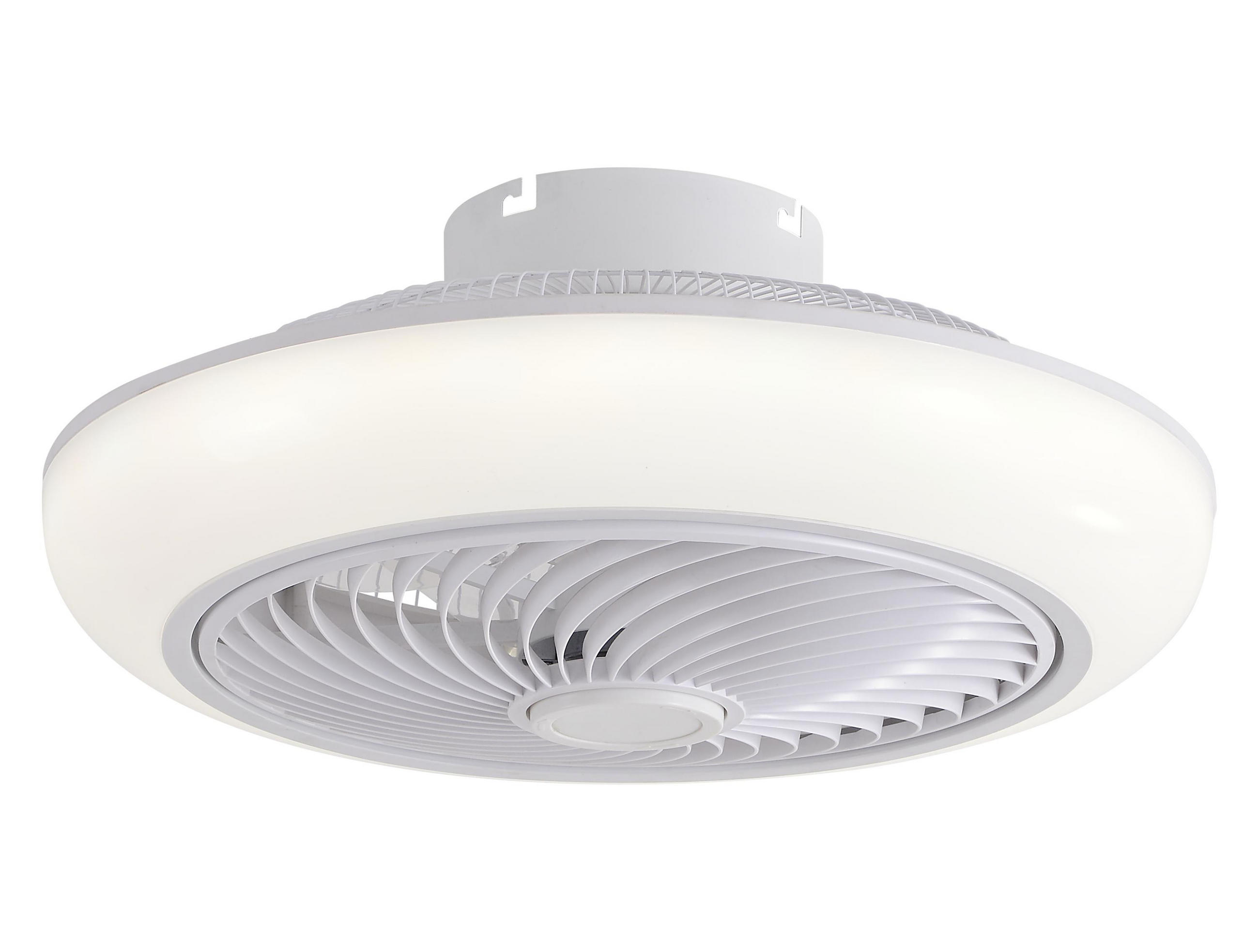LED-DECKENLAMPE Weiß mit integriertem Ventilator 49 W - Weiß, Kunststoff (46/46/22cm) - Purline
