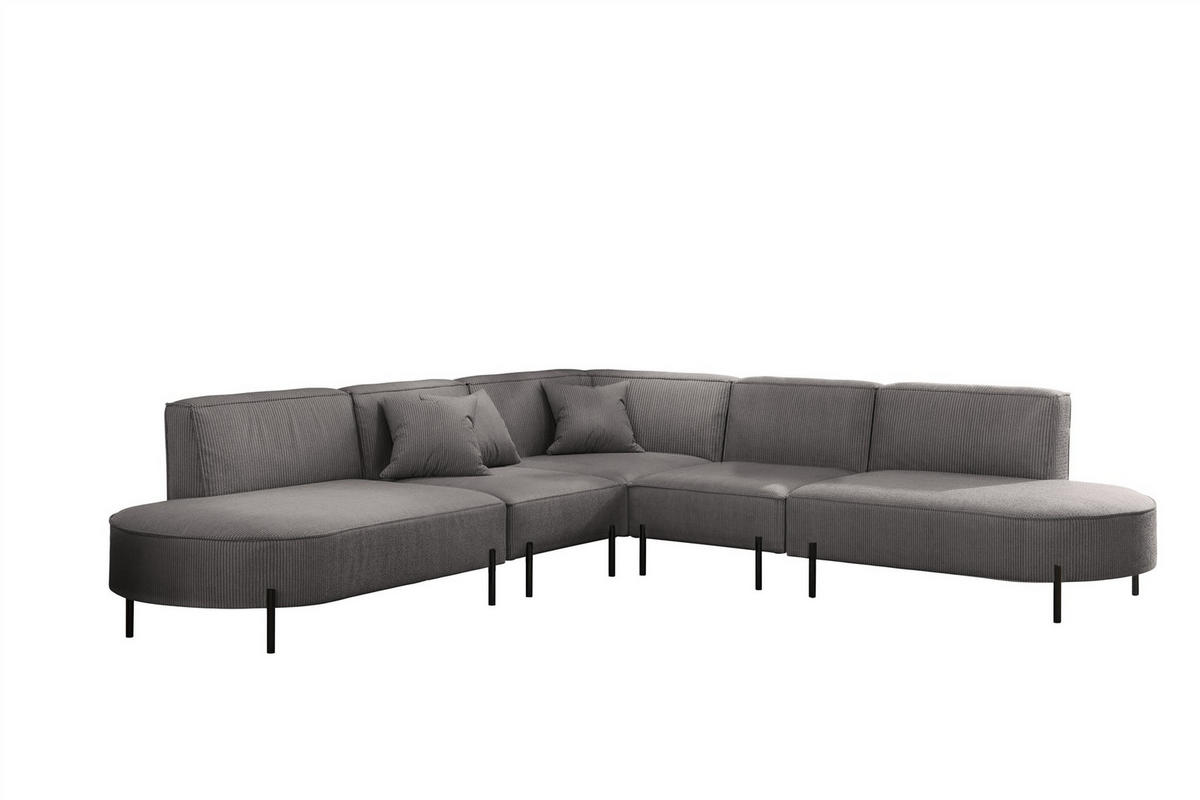 ECKSOFA Valencia - Grau, Holzwerkstoff/Textil (303/303cm) - Fun Möbel
