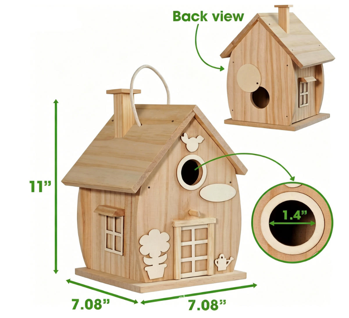 VOGELFUTTERSPENDER,HOLZ,DIY-STIL, 17,98 x 27,94 cm - Hellbraun, Holz (17.98/27.94/17.98cm) - Authentics