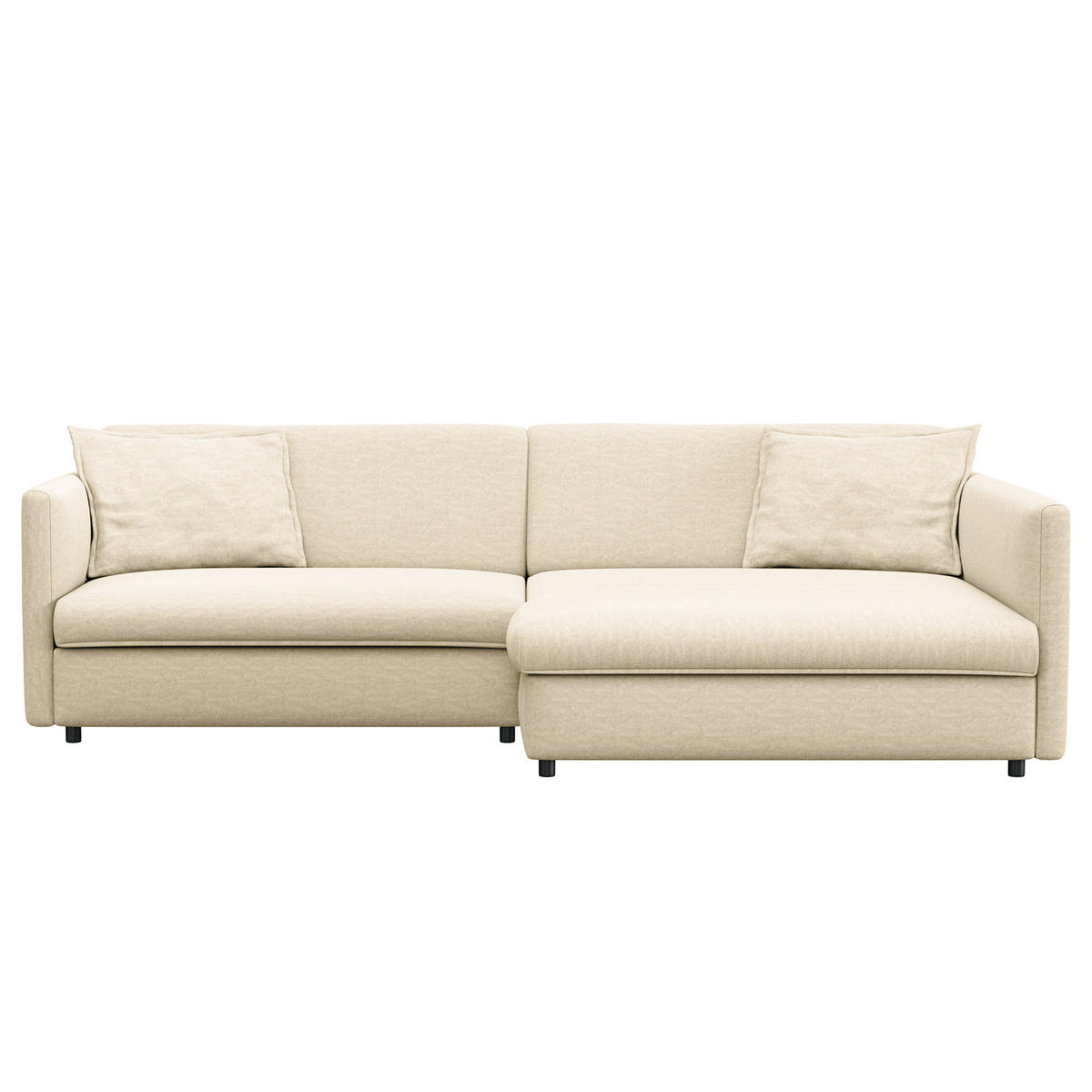 ECKSOFA mit Longchair - Schwarz/Weiß, Kunststoff/Textil (290/183cm) - home24