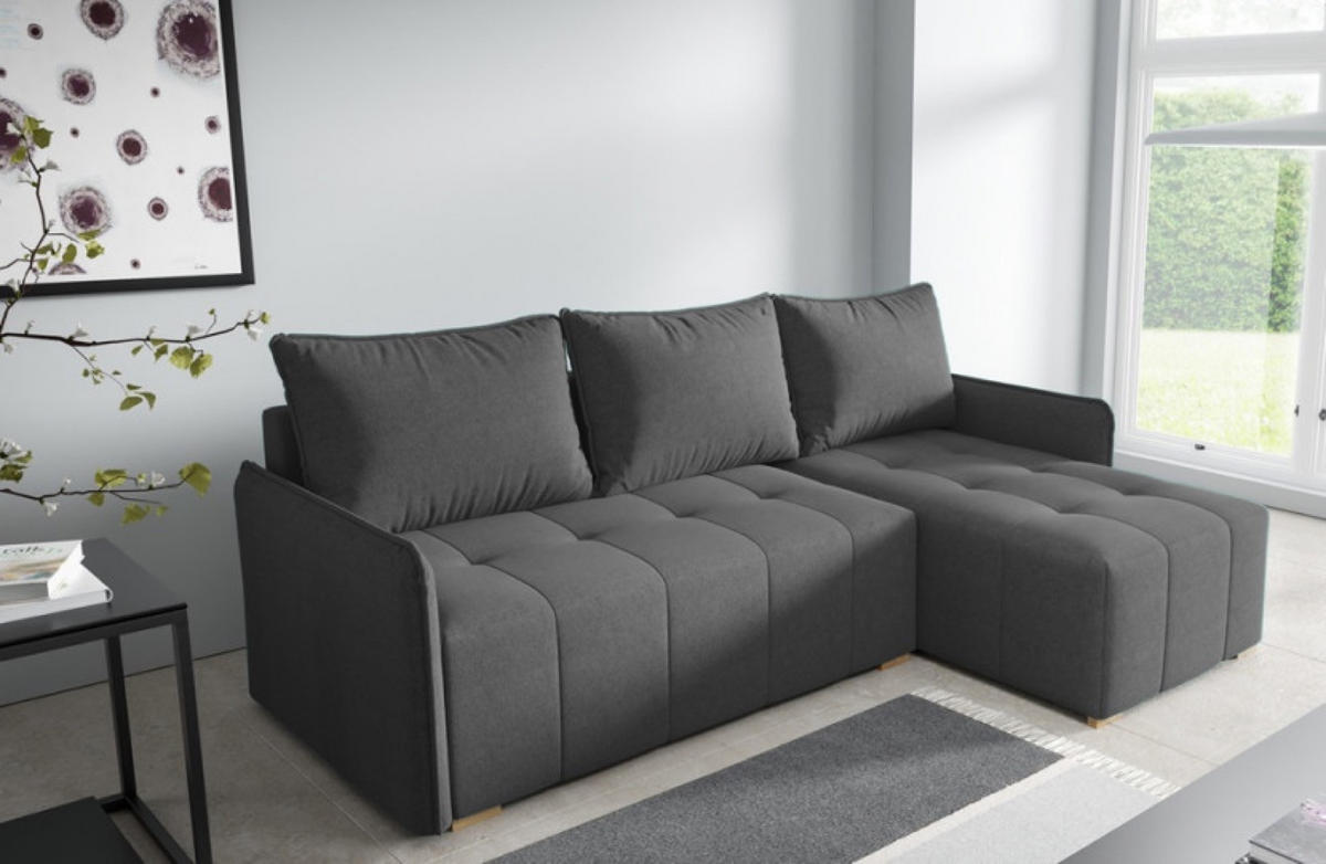 ECKSOFA Grafitowy GREND Rechts - Graphitfarben, Textil (210/140cm) - Sepro Meble