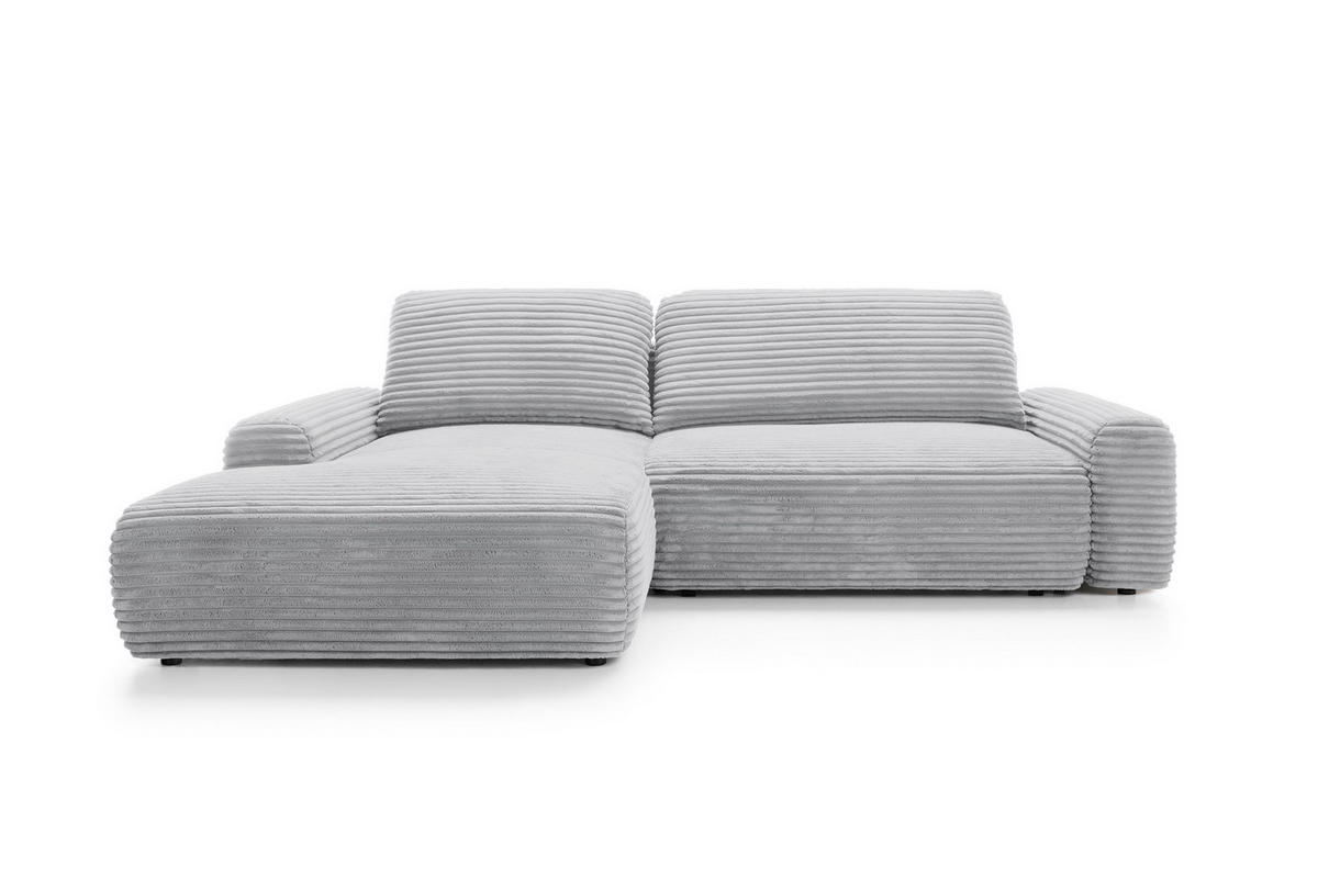 ECKSOFA Cordina Grau, mit Schlaffunktion und Bettzeugbehälter, linke seite - Grau, Holzwerkstoff (264/162cm) - Bettso