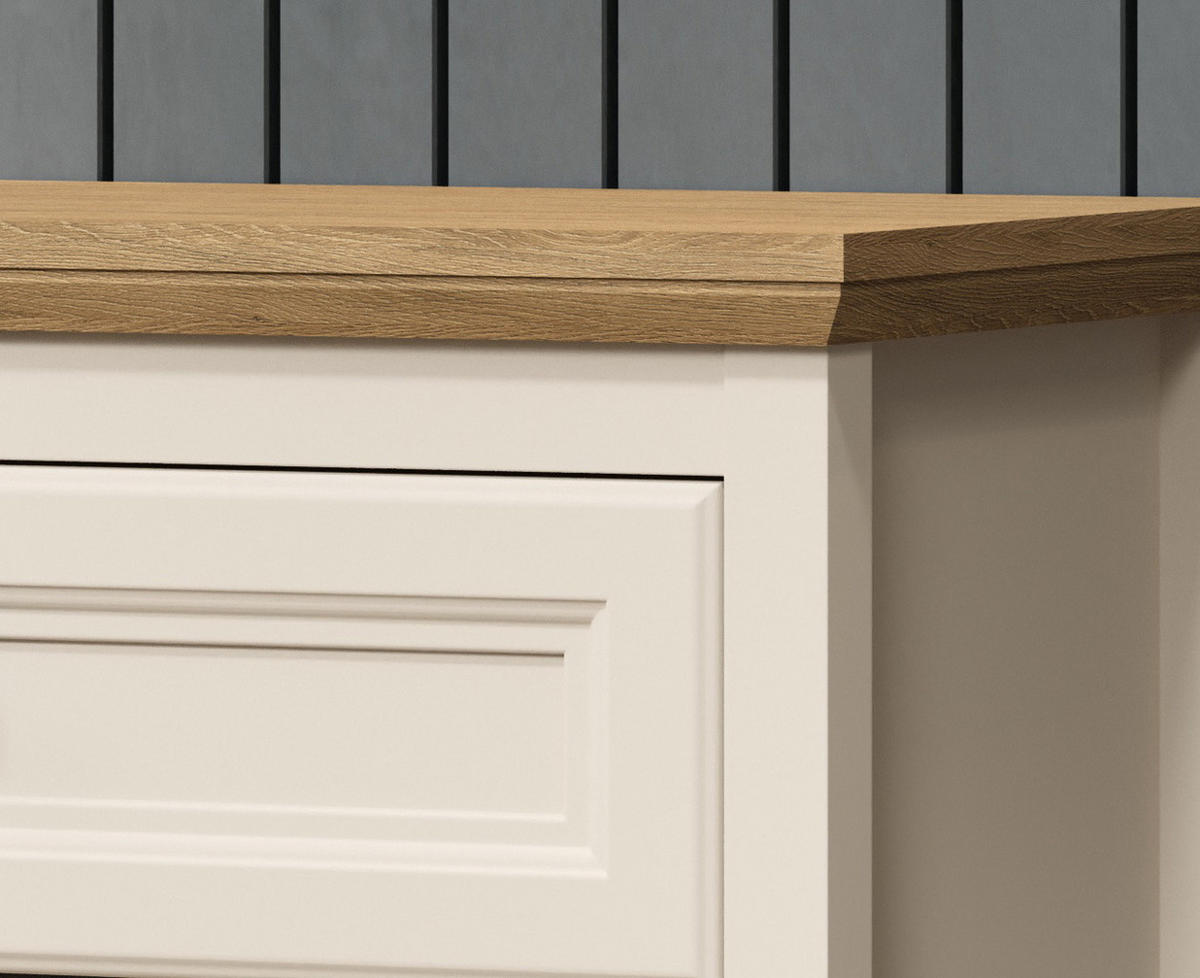 FLURKOMMODE Kaschmir, Stein Eiche Landhaus 70 x 98 cm, Schuhschrank mit Soft-Close - Kaschmir/Eichefarben, Holzwerkstoff/Kunststoff (70/98/41cm) - Top.Furn