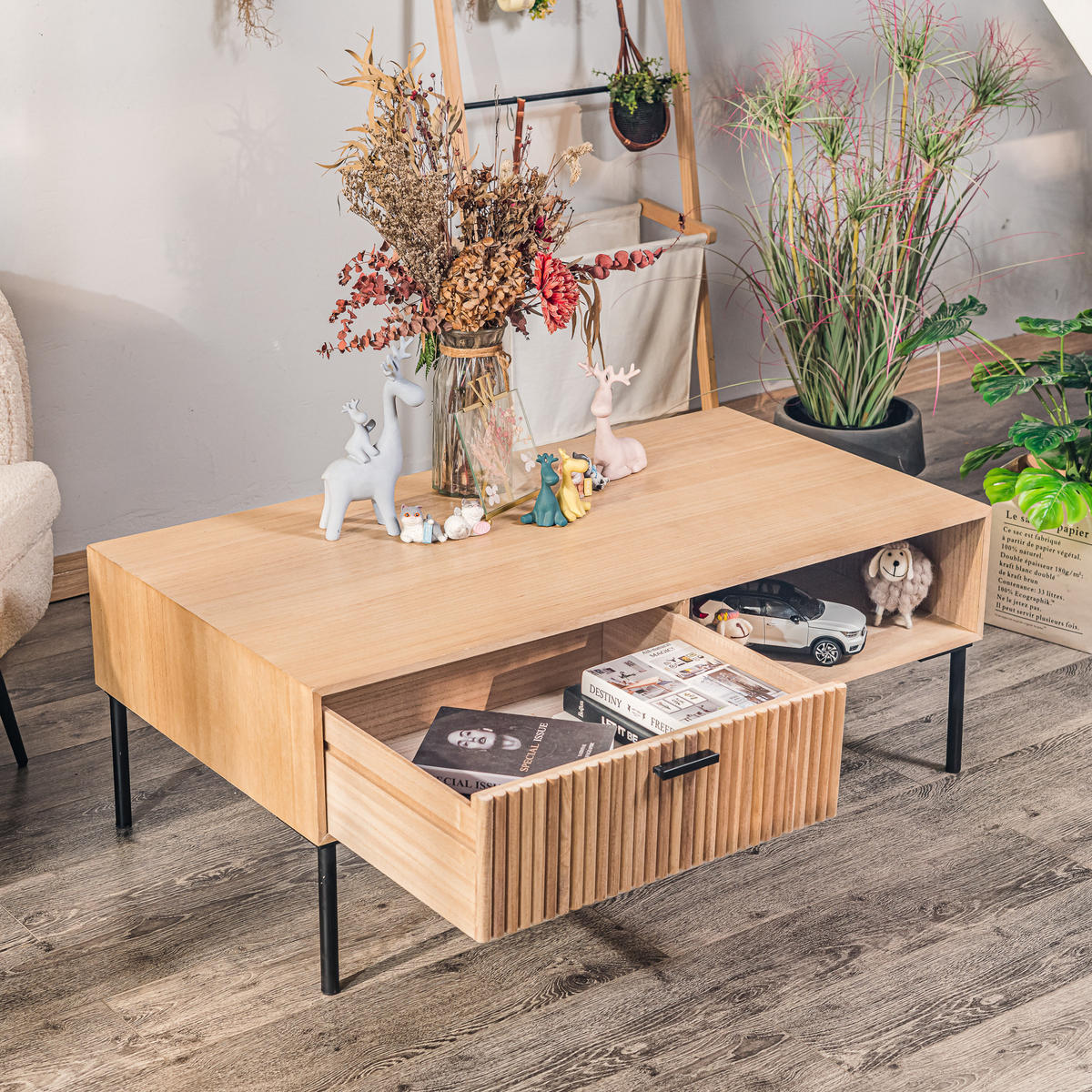 COUCHTISCH Rechteckig Braun 110 x 58 x 41 cm - Braun, Holz (58/110/41cm) - Nordlys