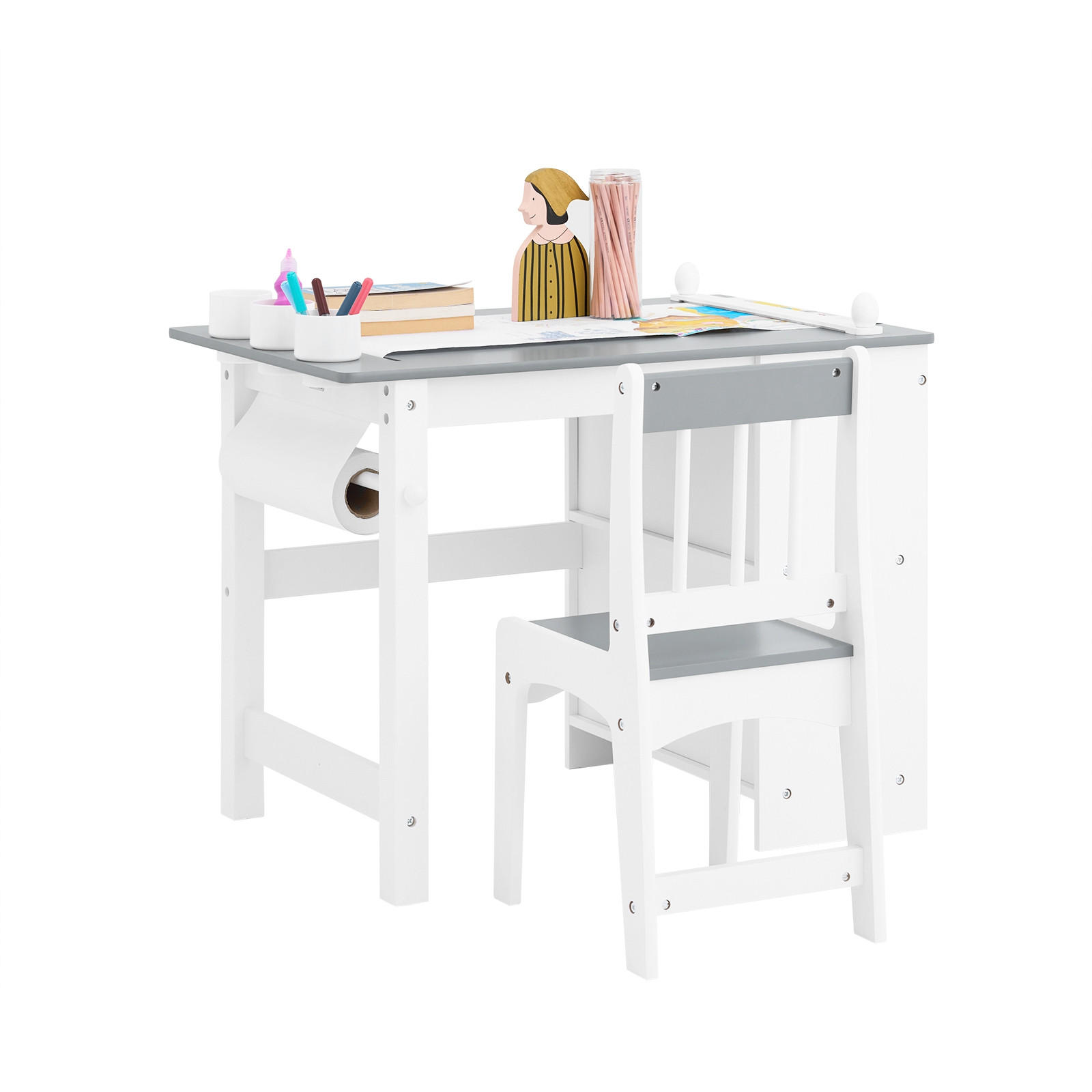 KINDERSITZGRUPPE Weiß-Grau - Weiß/Grau, Holz/Holzwerkstoff (80/66/50cm) - SoBuy