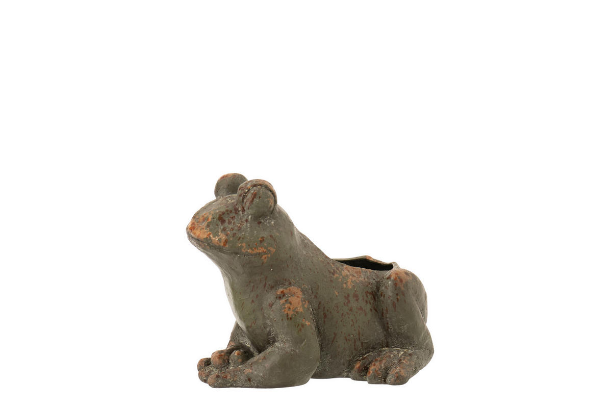 BLUMENTOPF ANTIK AUßEN Grün - Grün, Glas/Naturmaterialien (26/27cm) - J-Line