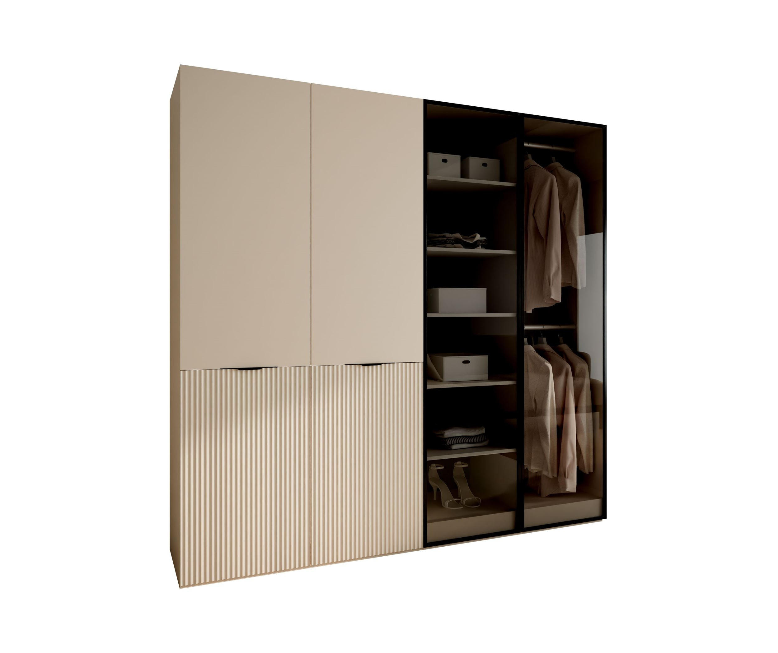 Lookway Kleiderschrank Kaschmir, Schwarz 202x200x49 cm