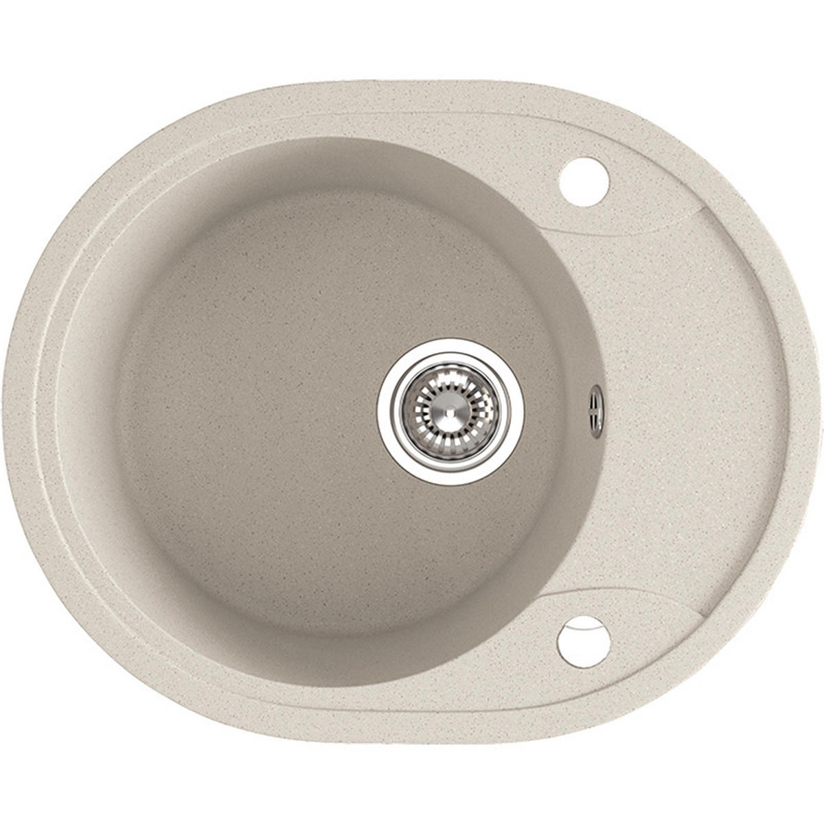 EINBAUSPÜLE Dafne Beige, Einzelbecken, oval, 47/58/19,9 cm - Beige, Stein (47/19.9/58cm) - bad land