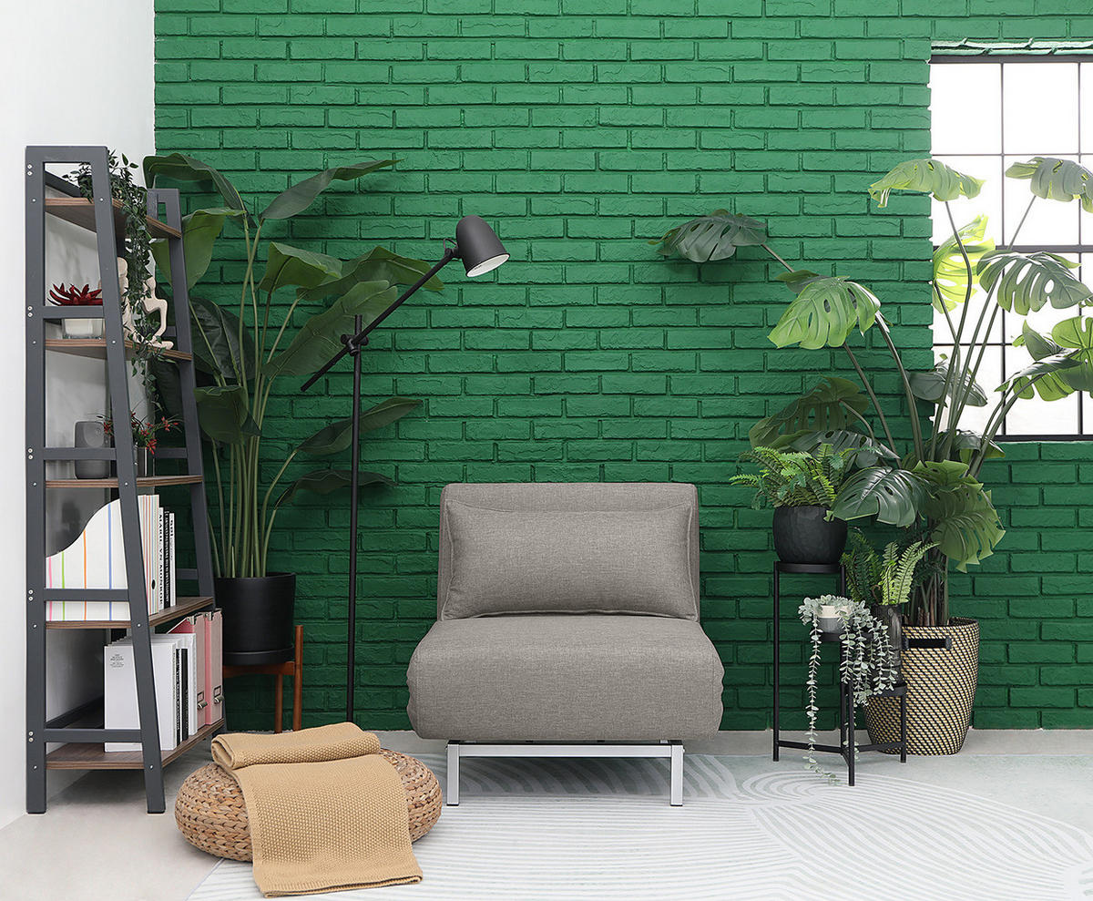 SCHLAFSESSEL - Silberfarben/Grau, Textil (77/78/85cm) - home24