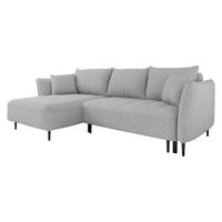 ECKSOFA Bari, Seite: Links - Schwarz/Grau, Holz/Textil (276/158cm) - MIRJAN24