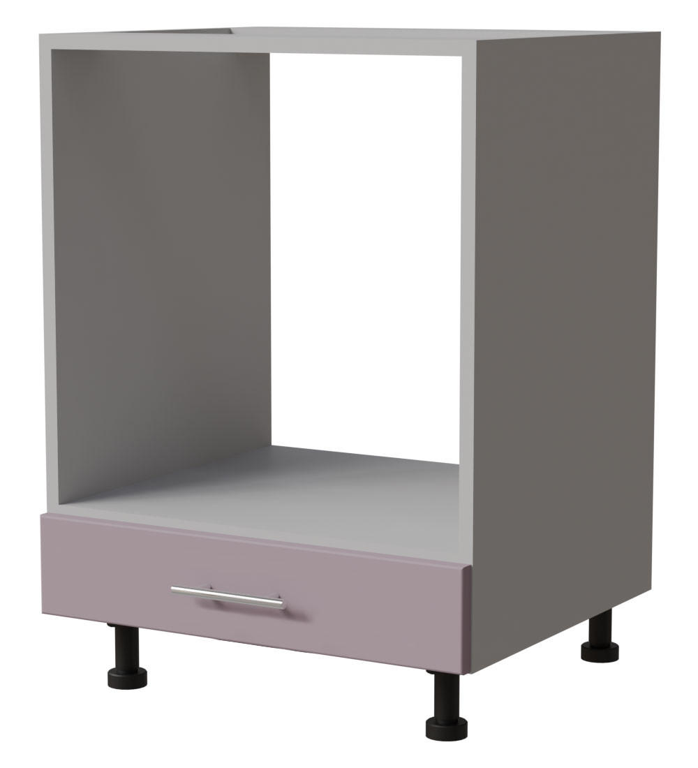 HERDUMBAUSCHRANK Bari D11K/60 Grau / RAL 4009 pastellviolett 60 / 50 / 82cm - Violett/Grau, Holz/Holzwerkstoff (60/82/50cm) - Feldmann-Wohnen
