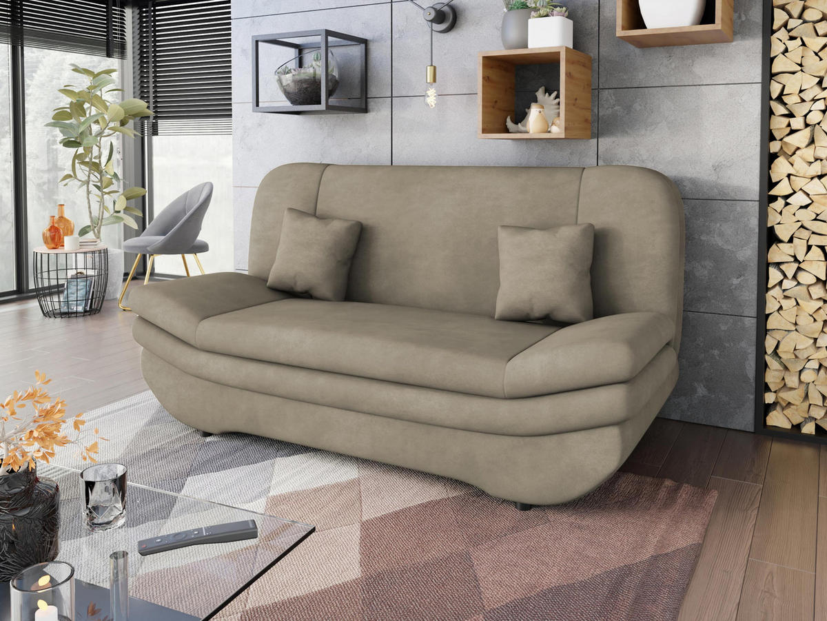 SCHLAFSOFA Weronika Premium - Schwarz/Mokka, Holz/Kunststoff (200/95/90cm) - MIRJAN24