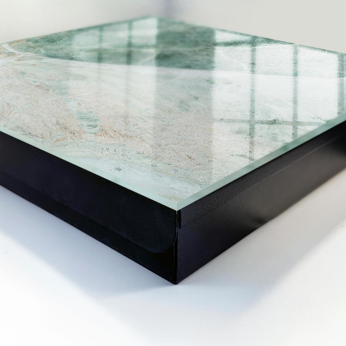 SCHLÜSSELBOX Schwarz 30x30 cm- Türöffnung nach rechts - Marmor-Eleganz - Grün, Metall (30/30/5cm) - TULUP