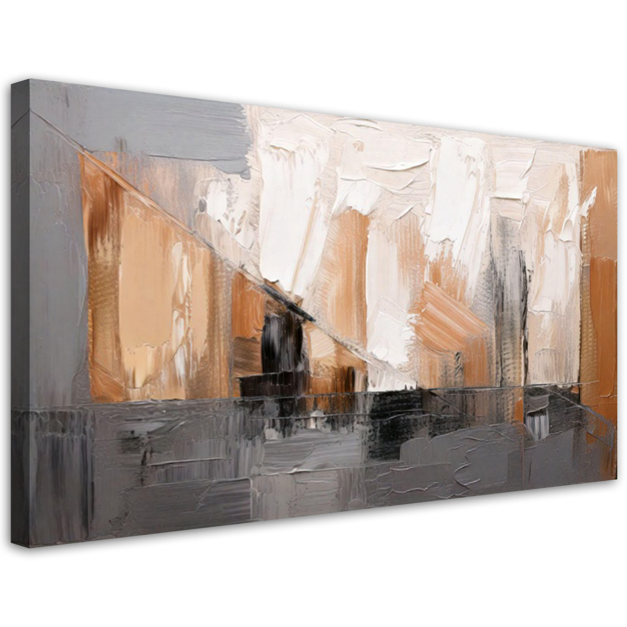 LEINWANDBILD Abstraktion Geometrische Formen 120x60cm - Grau, Textil (120/60cm) - Feeby