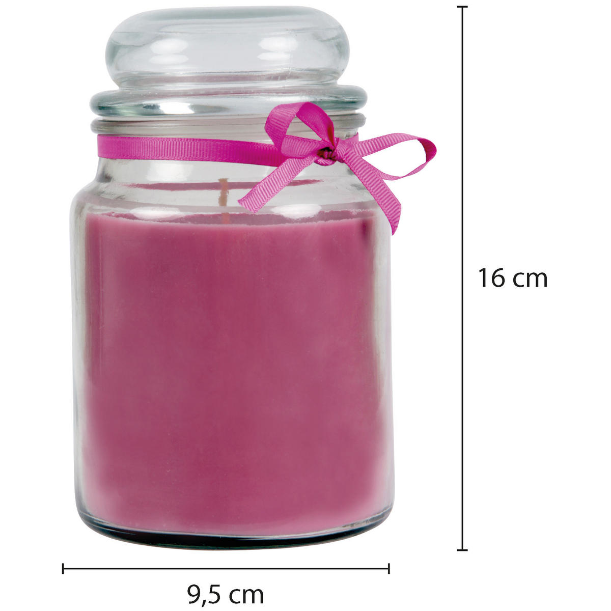DUFTKERZE im Bonbonglas mit Deckel Lavendel 110h - Lila, Glas (10/16cm)