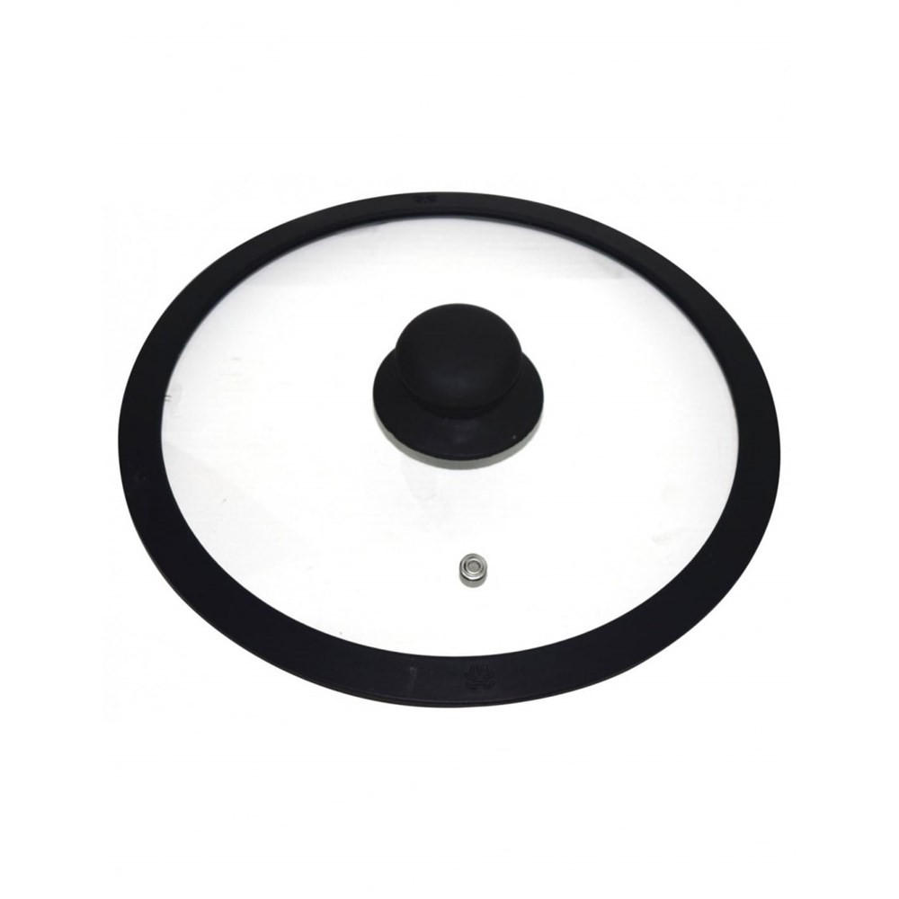 DECKEL Schwarz 28/28/5 cm KH1277 - Schwarz, Glas (28cm) - Kinghoff 